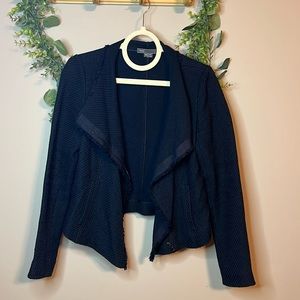 Vince tweed moto jacket with fringe